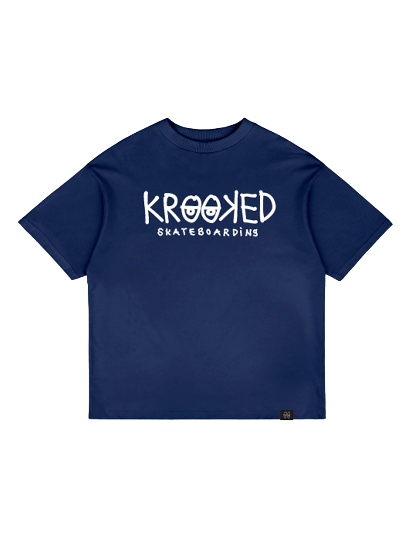 Krooked Text Tee Navy White