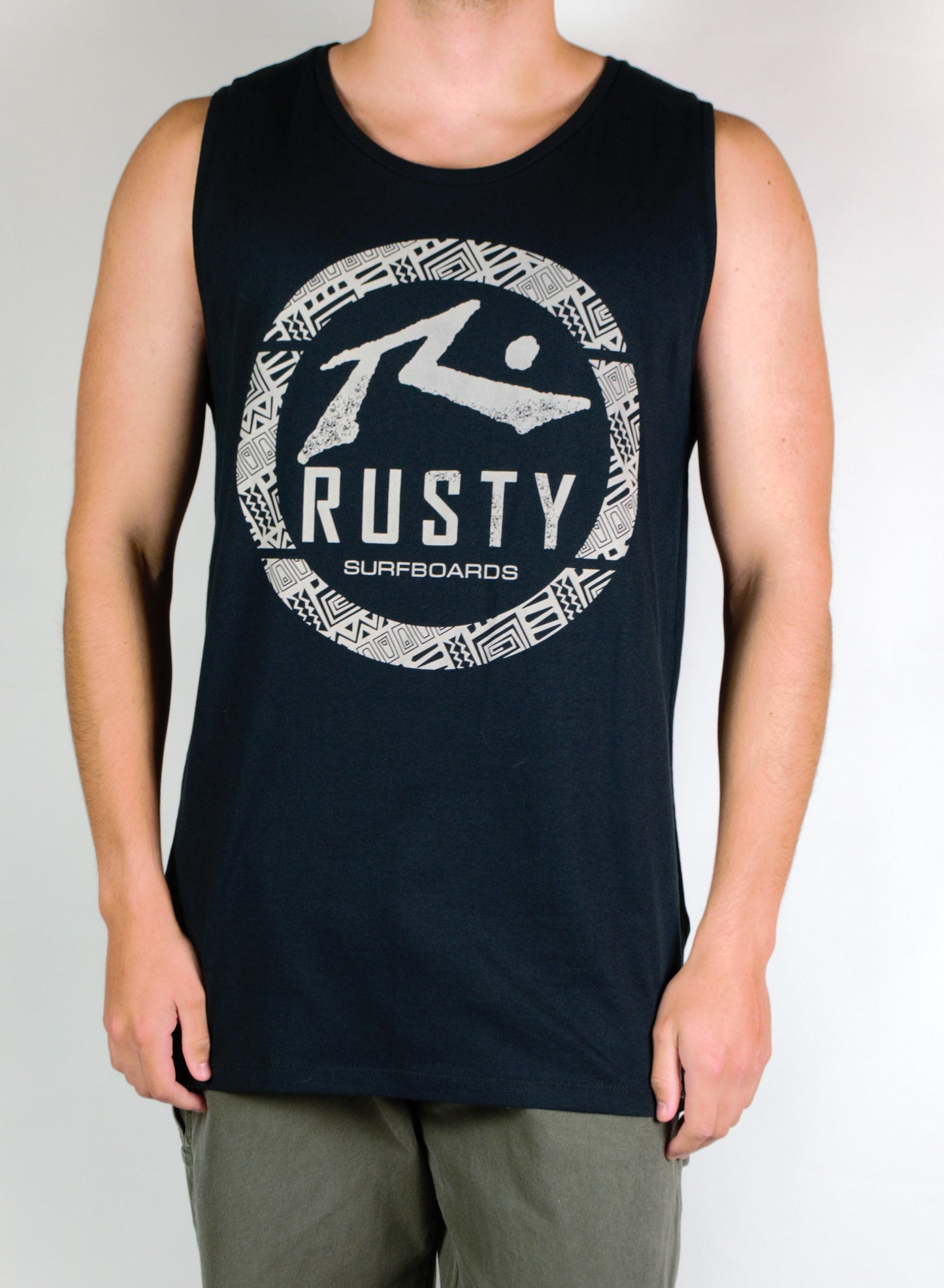 Rusty Tribal Tank B&W