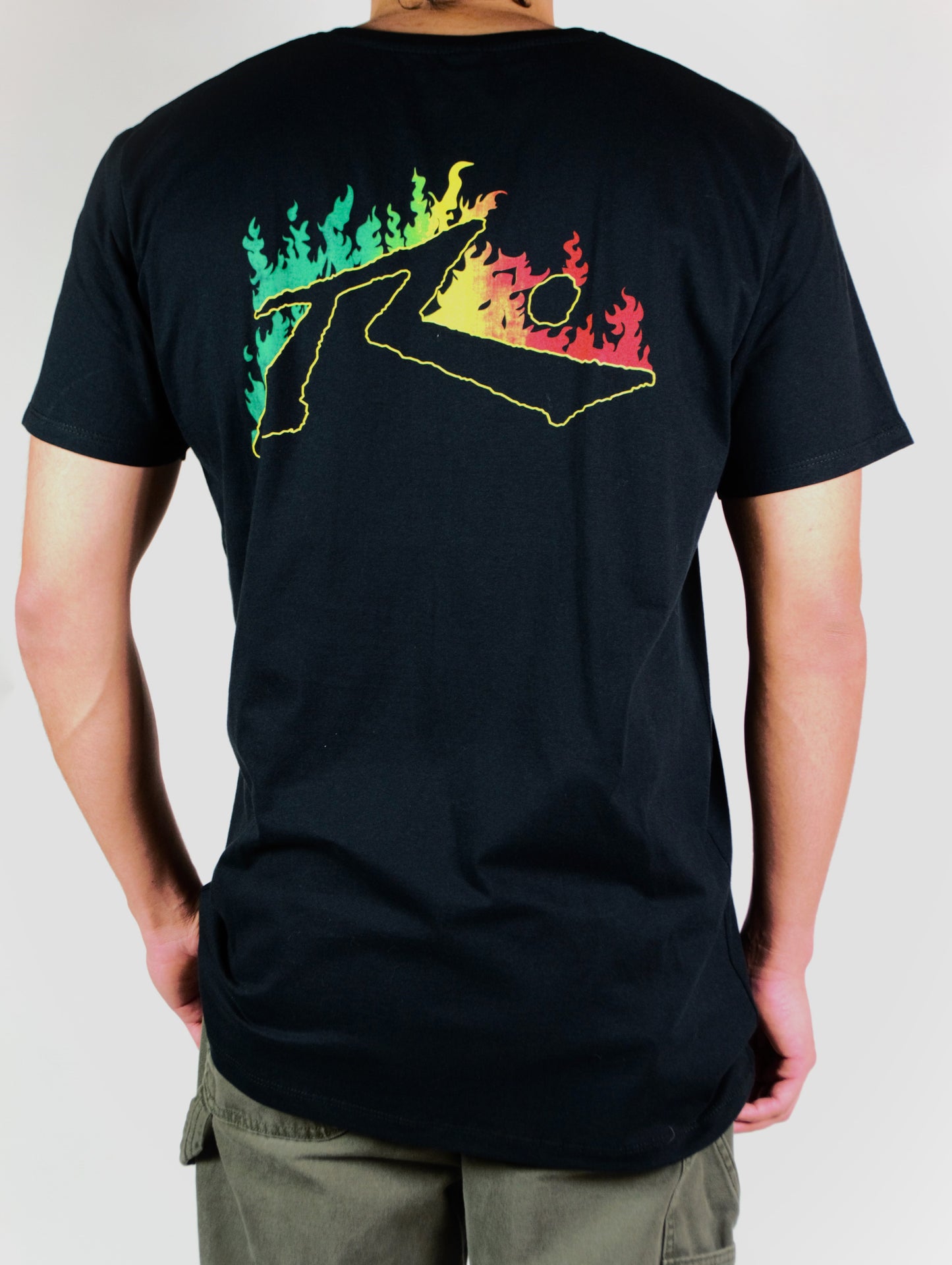 Rusty Rasta Flame Tee Black