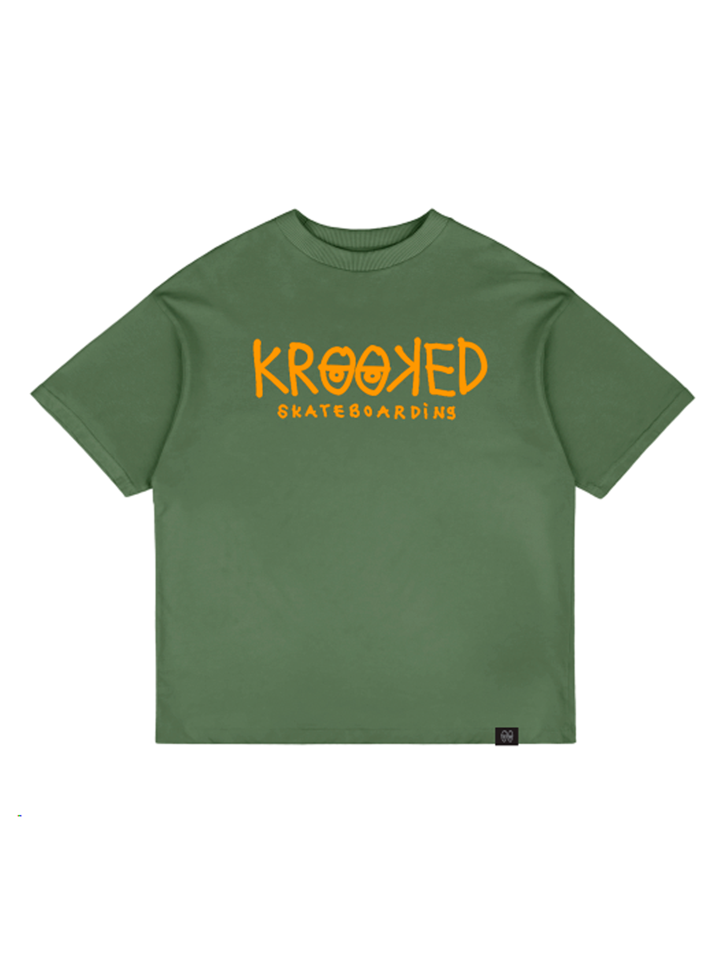 Krooked Text Tee Army Green