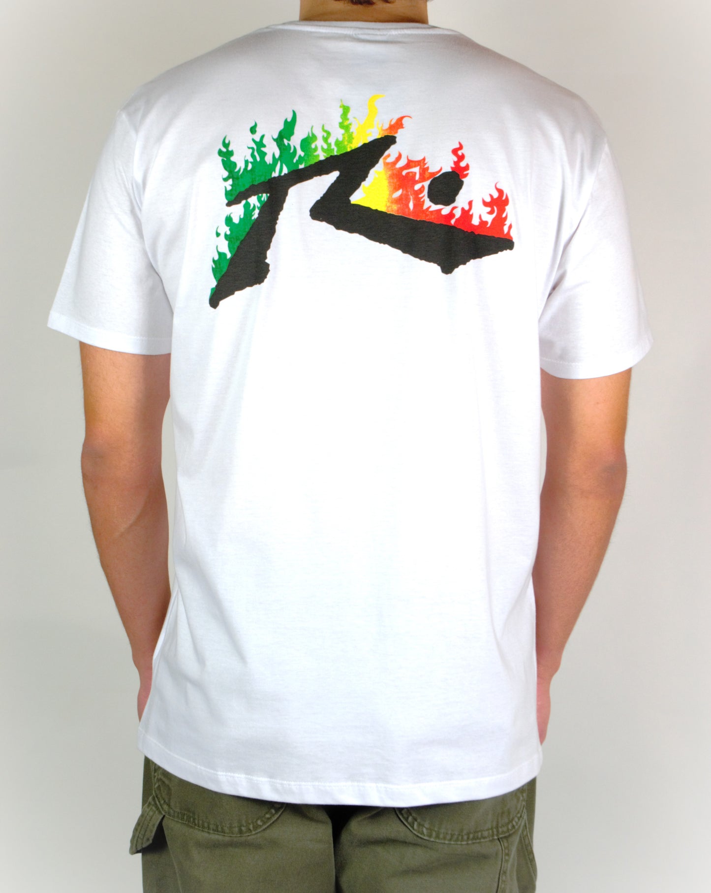 Rusty Rasta Flame Tee White