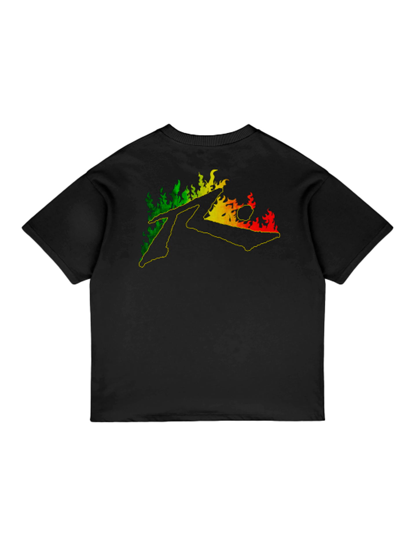 Rusty Rasta Flame Tee Black
